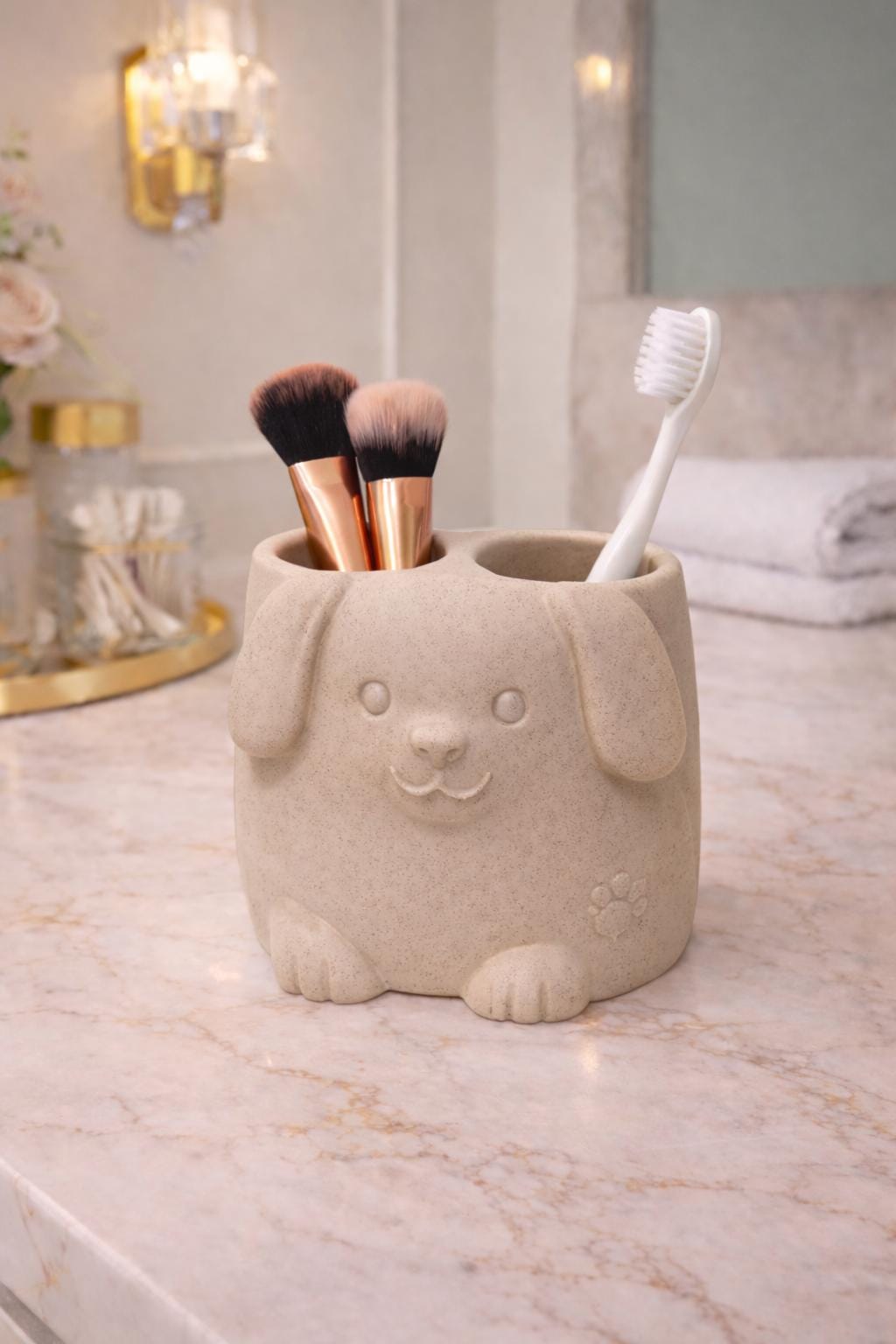 Dog Toothbrush Holder, Cute Bathroom Organizer, Puppy Makeup Brush Cup, Kids Toothpaste Storage, Pet Lover Gift