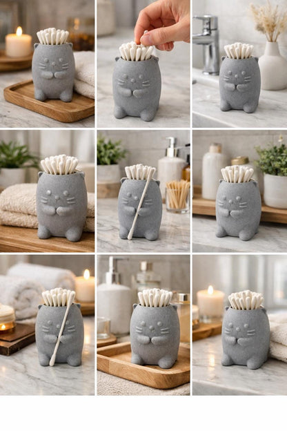 Animal Cotton Bud Holder – Modern Minimalist Bathroom Storage