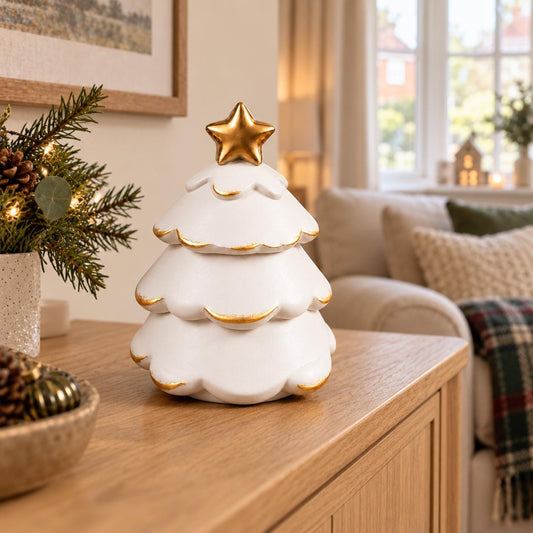 Christmas Candle | White Christmas Tree with 2 Scented Soy Wax | Table and Christmas Decor | Handmade