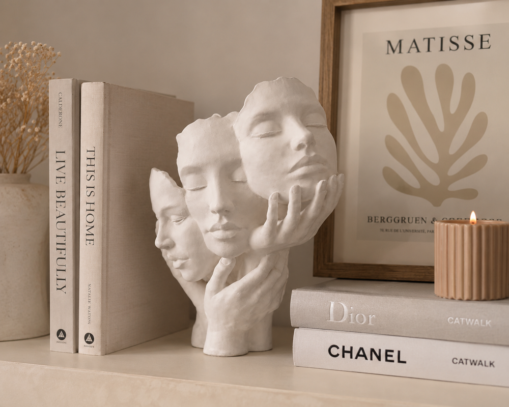 Abstract Face Sculpture Decor