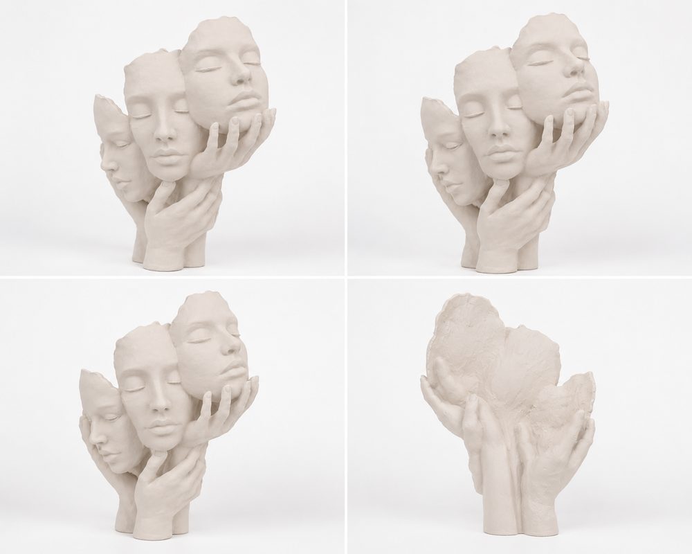 Abstract Face Sculpture Decor