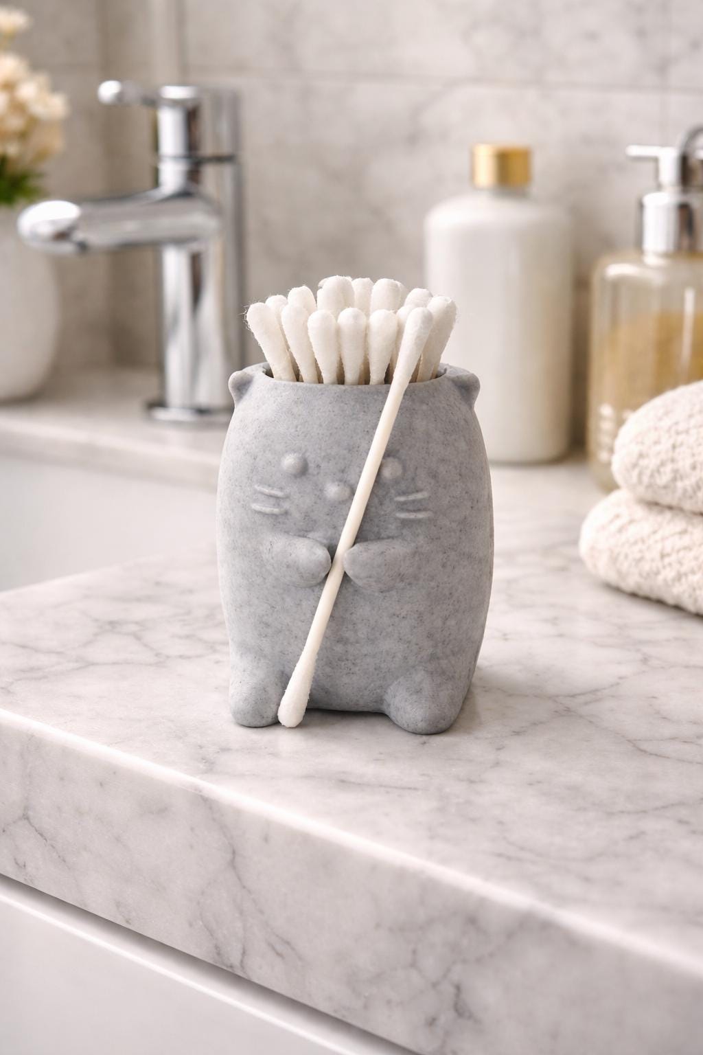Animal Cotton Bud Holder – Modern Minimalist Bathroom Storage