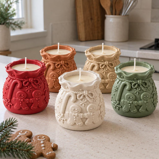 Gingerbread Christmas Candle | Handmade Decorative Sack | Secret Santa Gift