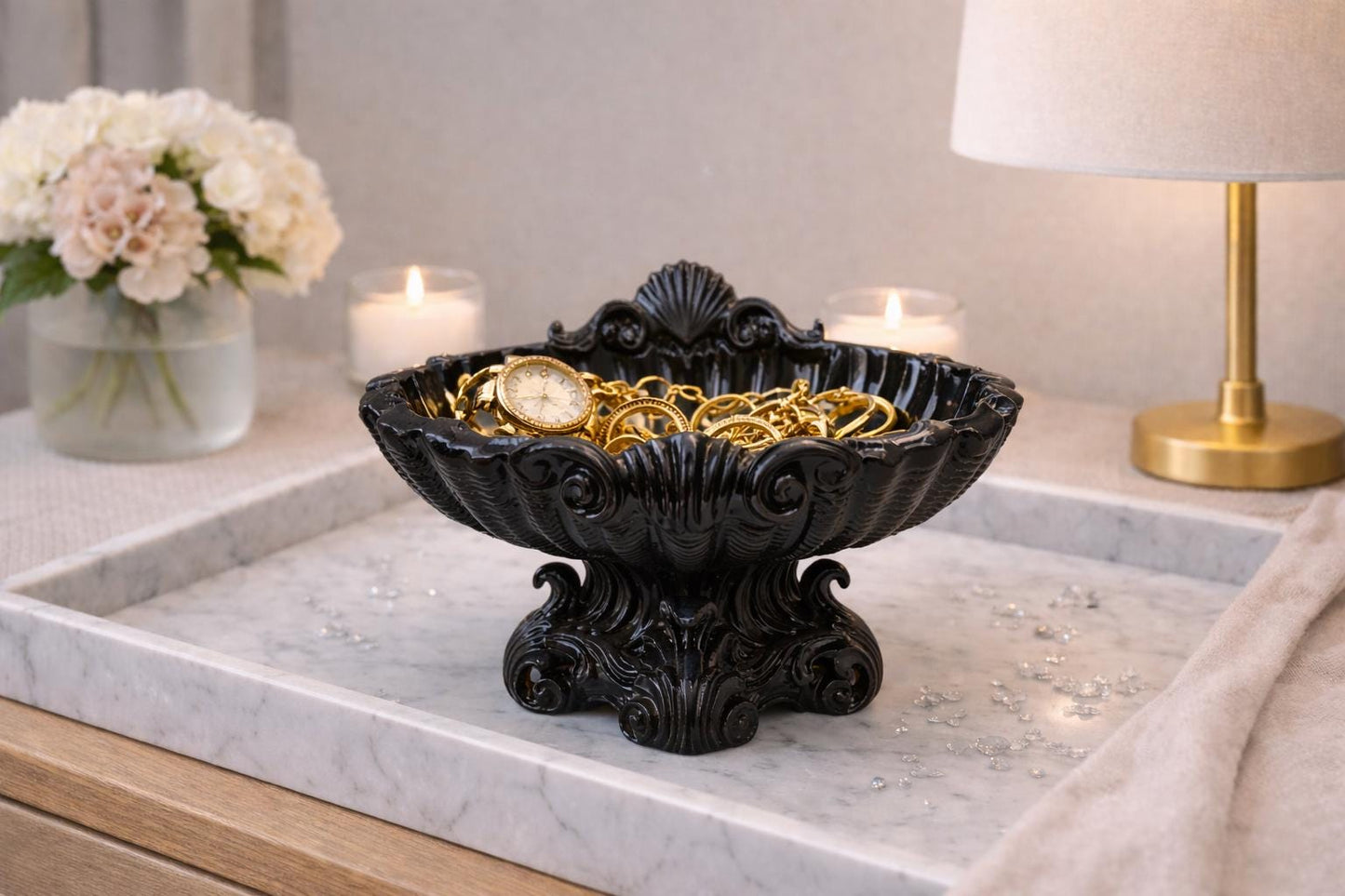 Minimalistic Shell Trinket Tray - Decorative Jewellery Holder