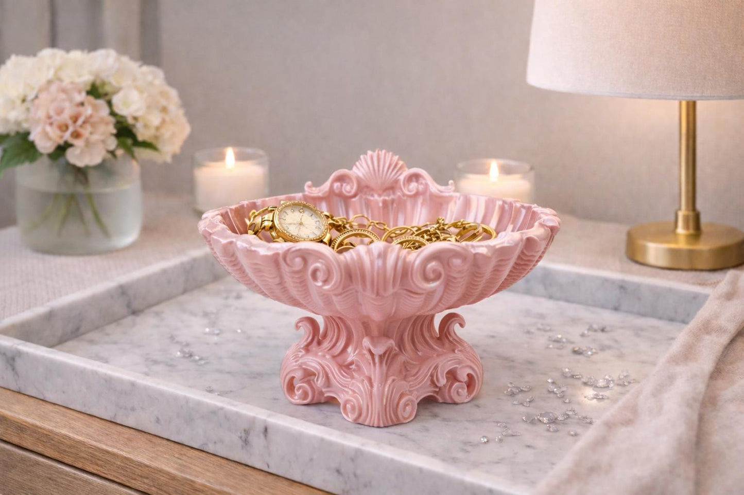 Minimalistic Shell Trinket Tray - Decorative Jewellery Holder