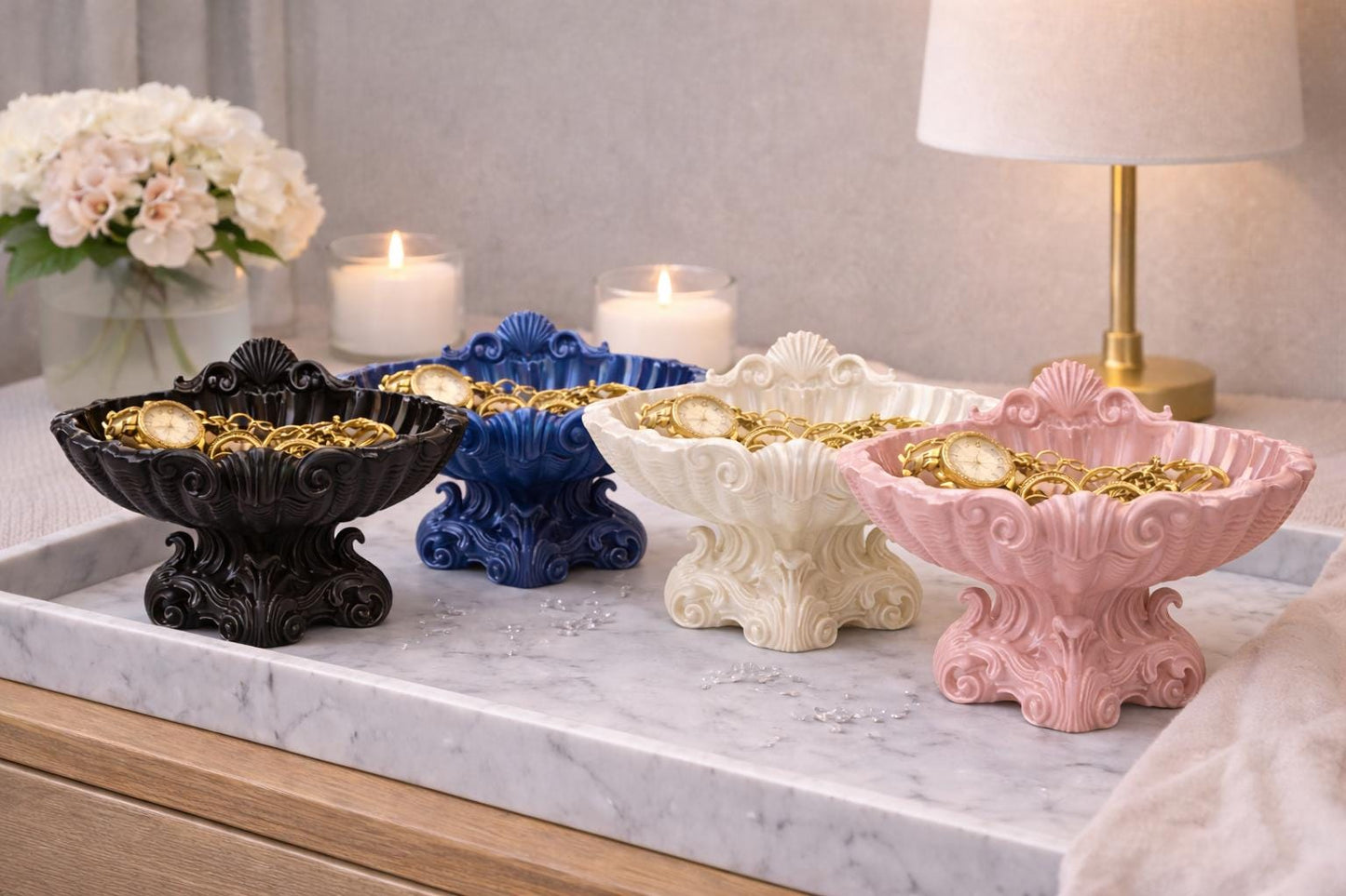 Minimalistic Shell Trinket Tray - Decorative Jewellery Holder