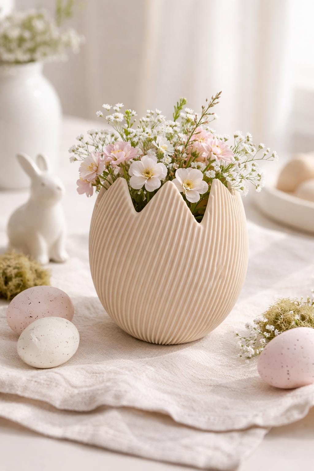 Egg Planter | Easter Decoration | Egg Shell Vase | Spring Table Decor | Cute Plant Pot | Makeup Brush Holder