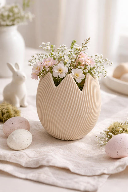 Egg Planter | Easter Decoration | Egg Shell Vase | Spring Table Decor | Cute Plant Pot | Makeup Brush Holder