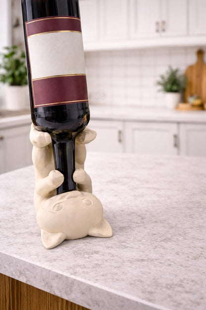 Wine and alcohol bottle holder - cat lovers, coquette dome decor for kitchen, dinner, garden