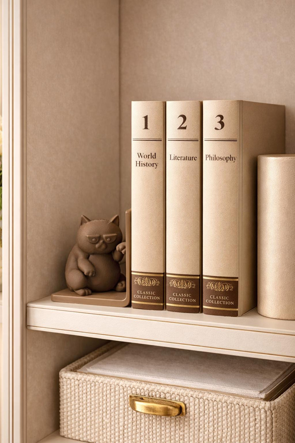 Minimalistic Cat Book End, Modern 3D Printed Design