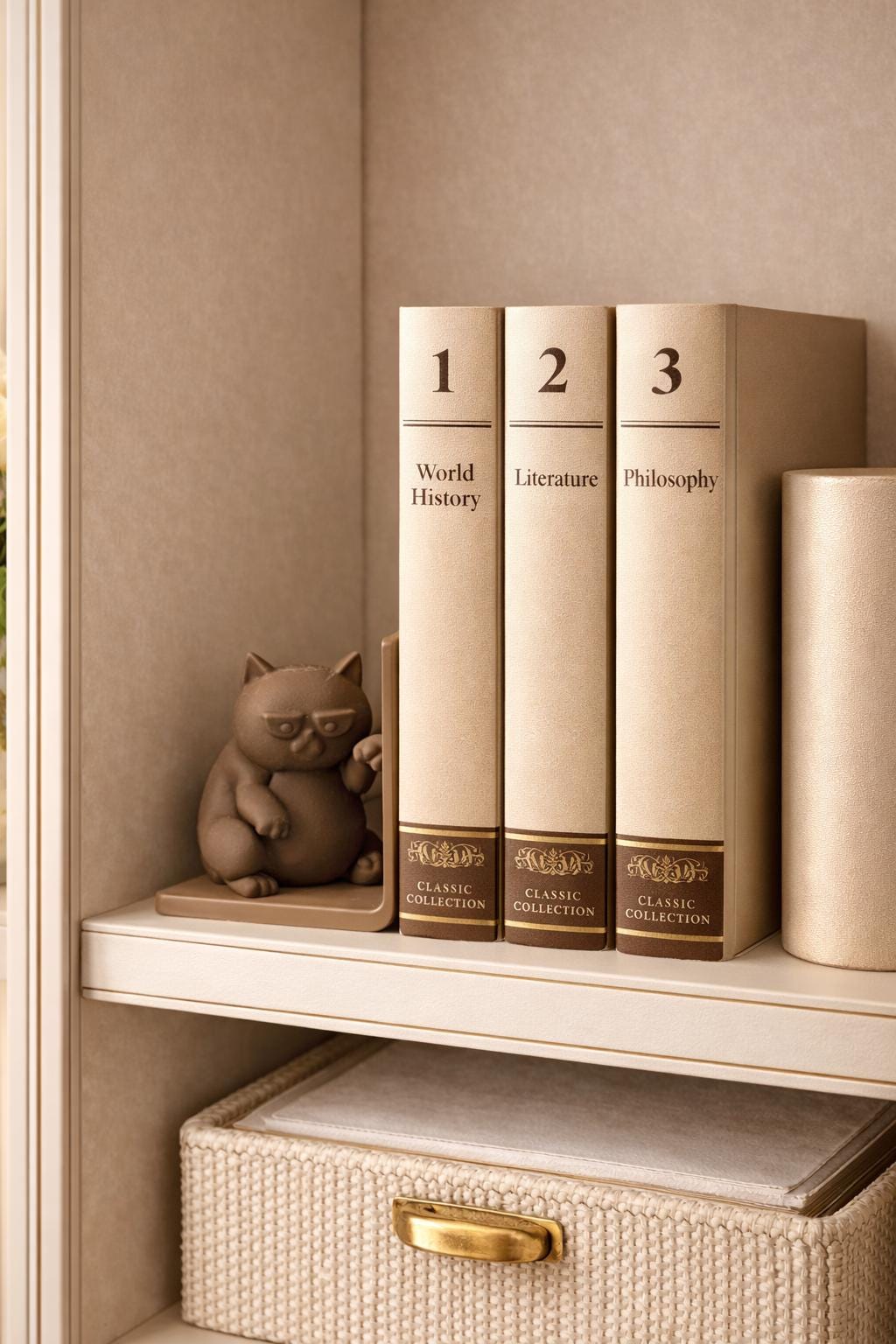 Minimalistic Cat Book End, Modern 3D Printed Design