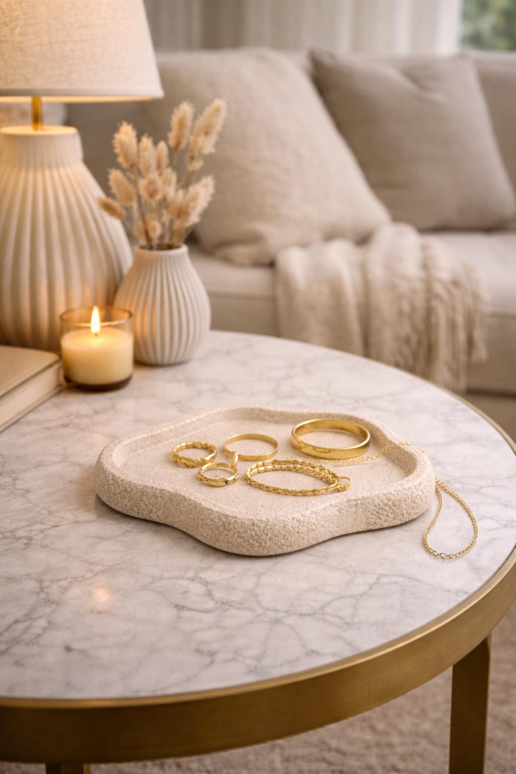 Jewellery Tray | Catchall Tray for Rings and Necklace | Minimalist Vanity Tray | Decorative Coffee Table Decor | Jewelry Tray Gift | PLA
