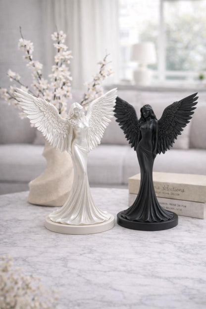 Angel Wings Sculpture | Modern Angel Statue Decor | Minimalist Home Decor Accent | Memorial Gift Idea