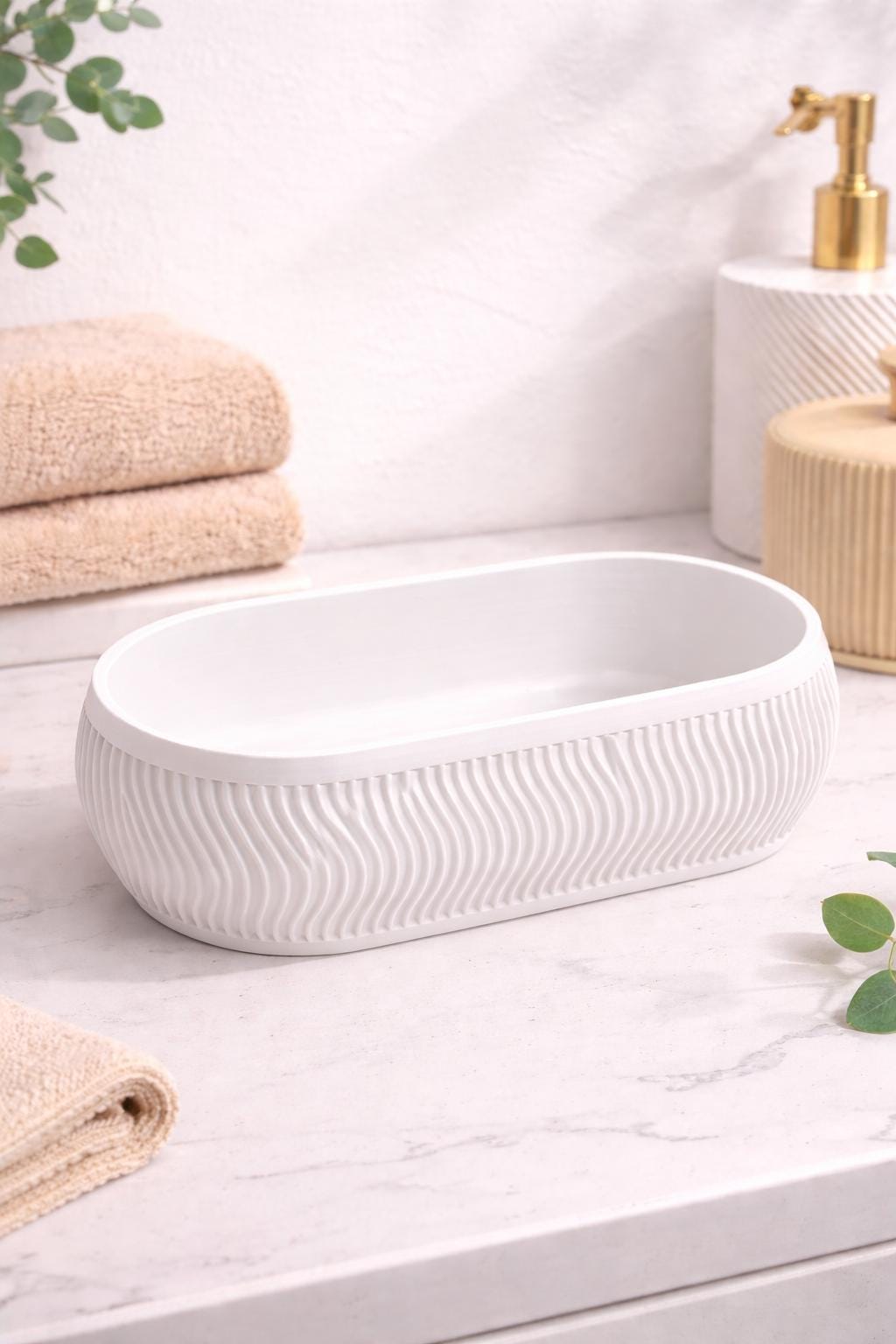 Bathroom Tray Organizer – Sink Countertop Storage | Modern Bathroom Decor | Minimalist Bathroom Accessory