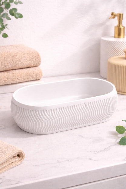 Bathroom Tray Organizer – Sink Countertop Storage | Modern Bathroom Decor | Minimalist Bathroom Accessory