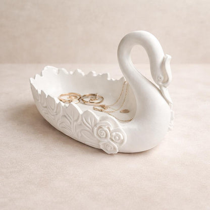 Swan Jewellery Dish | Mother’s Day Gift | Women’s Day Present | Decorative Catch All Tray | Elegant Ring Holder | Romantic Home Decor