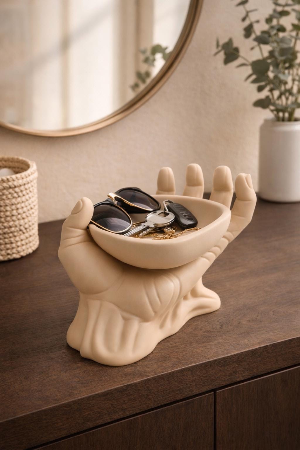 Hand Sculpture Bowl | Modern Decorative Hand Tray | Entryway Key Holder | Artistic Coffee Table Decor | Unique Gift for Her and Him