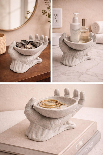 Hand Sculpture Bowl | Modern Decorative Hand Tray | Entryway Key Holder | Artistic Coffee Table Decor | Unique Gift for Her and Him