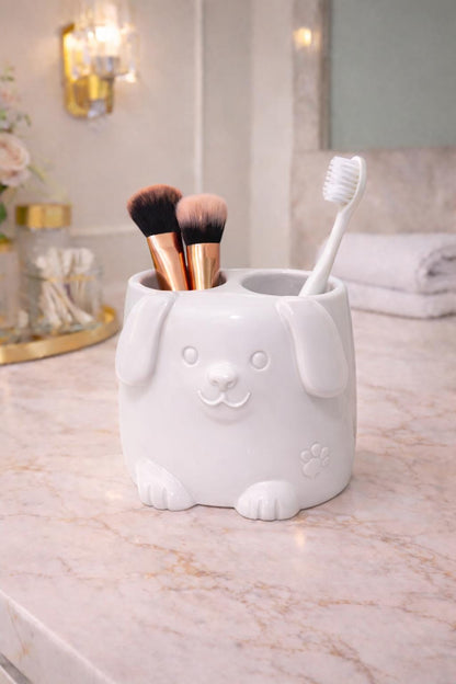 Dog Toothbrush Holder, Cute Bathroom Organizer, Puppy Makeup Brush Cup, Kids Toothpaste Storage, Pet Lover Gift