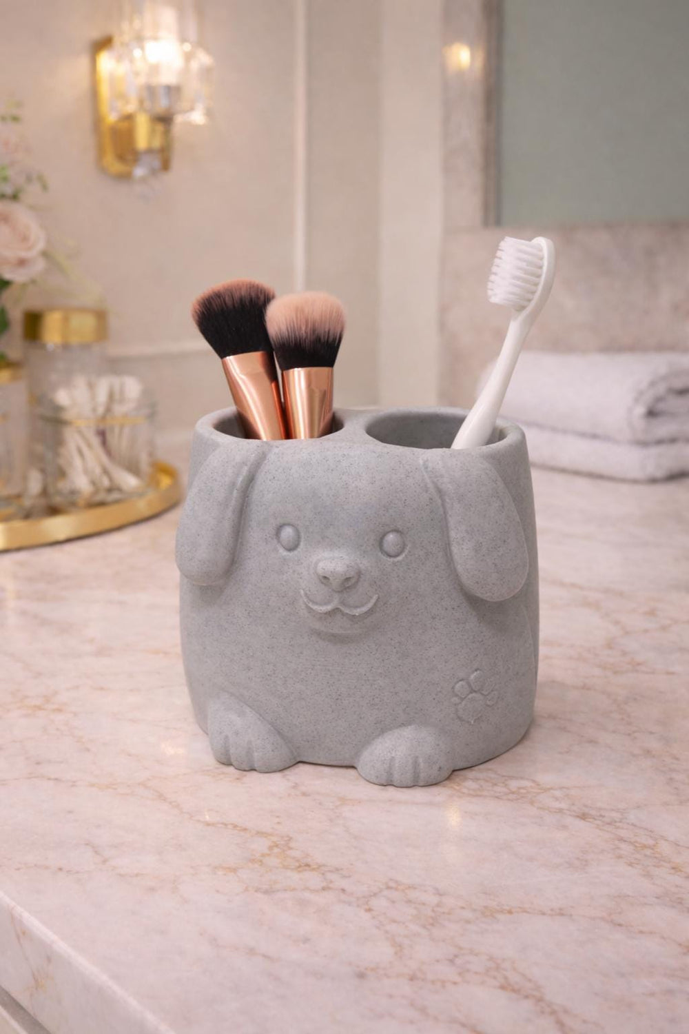 Dog Toothbrush Holder, Cute Bathroom Organizer, Puppy Makeup Brush Cup, Kids Toothpaste Storage, Pet Lover Gift