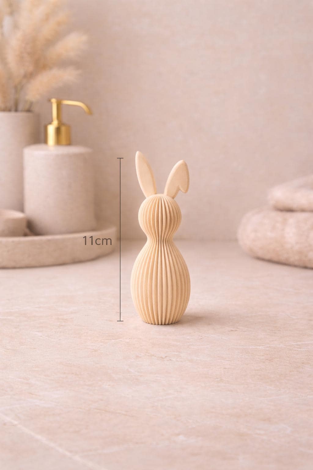 Ribbed Easter Bunny with Folded Ears | Minimalist Easter Decor | Modern Neutral Rabbit Figure and Sets | Easter & Housewarming Gift