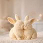 Bunny Couple Sculpture | Romantic Rabbit Decor | Minimalist Easter Ornament | Cute Nursery Shelf Art | Wedding or Anniversary Gift