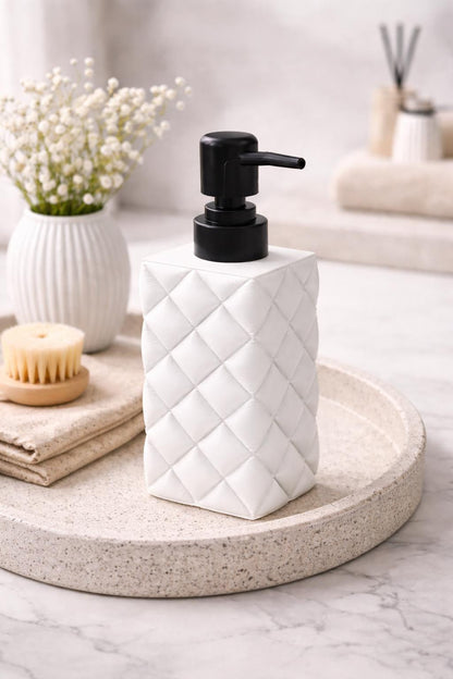 Soap Dispenser | Modern Bathroom & Kitchen Decor | Refillable Lotion Pump | Neutral Home Accessory