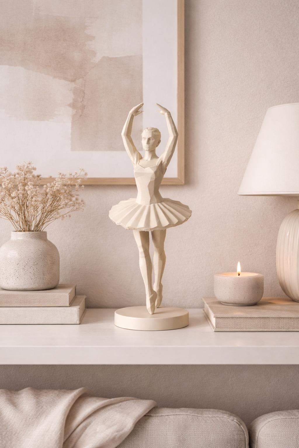 Minimalist Ballerina Sculpture | Elegant Ballet Dancer Decor