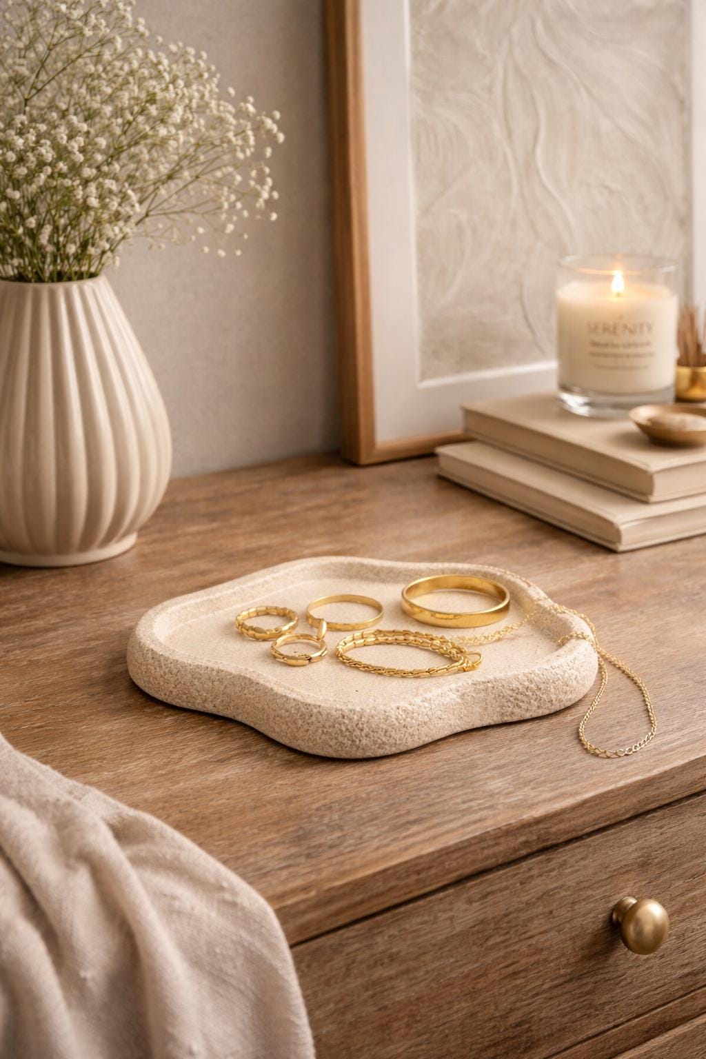 Jewellery Tray | Catchall Tray for Rings and Necklace | Minimalist Vanity Tray | Decorative Coffee Table Decor | Jewelry Tray Gift | PLA