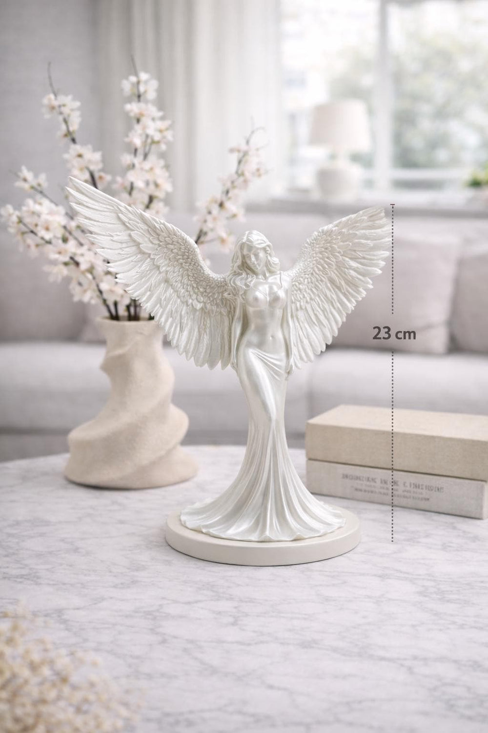 Angel Wings Sculpture | Modern Angel Statue Decor | Minimalist Home Decor Accent | Memorial Gift Idea