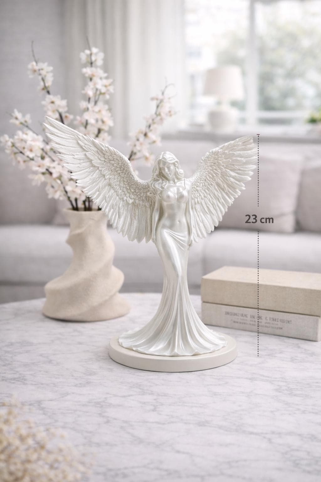 Angel Wings Sculpture | Modern Angel Statue Decor | Minimalist Home Decor Accent | Memorial Gift Idea
