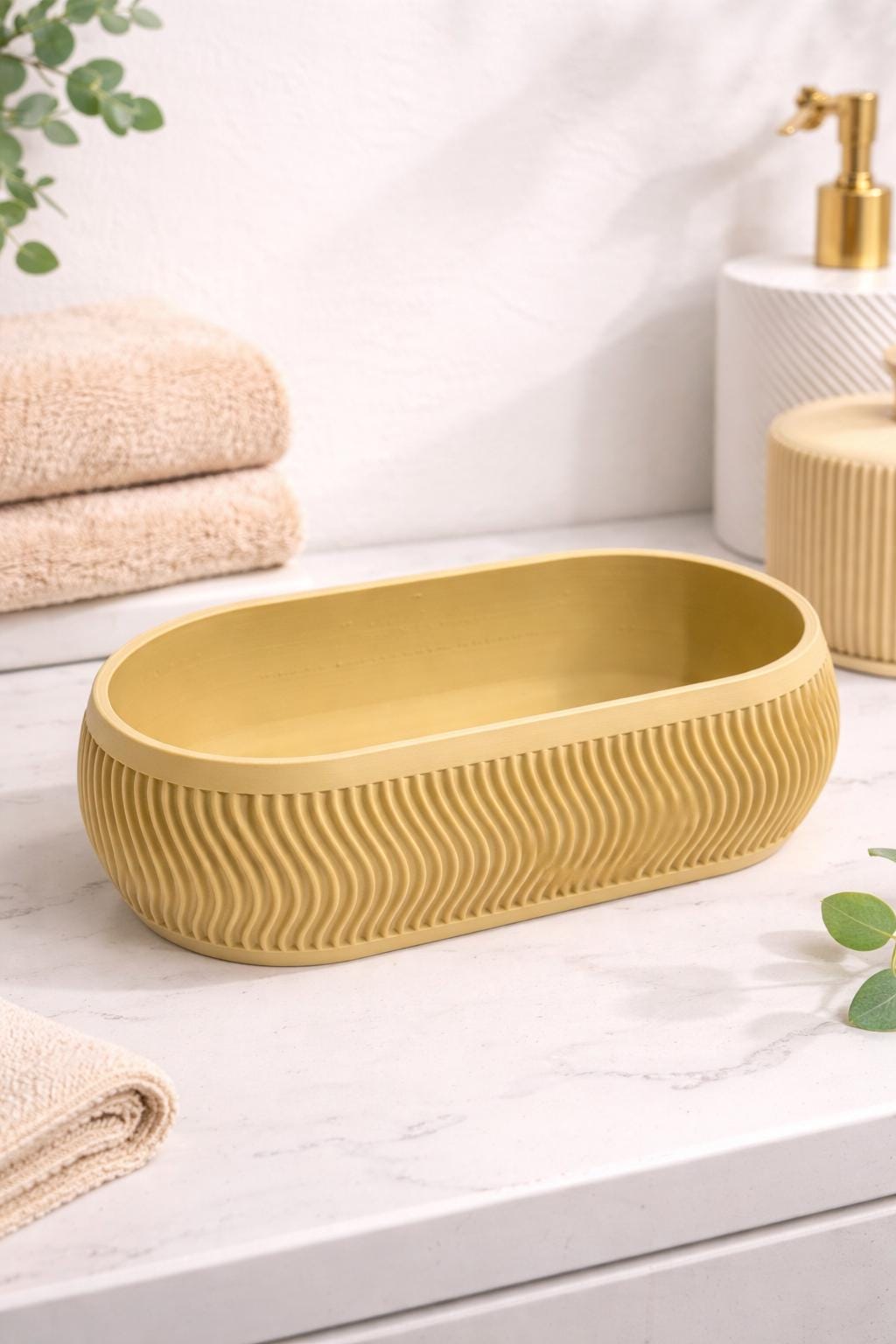 Bathroom Tray Organizer – Sink Countertop Storage | Modern Bathroom Decor | Minimalist Bathroom Accessory