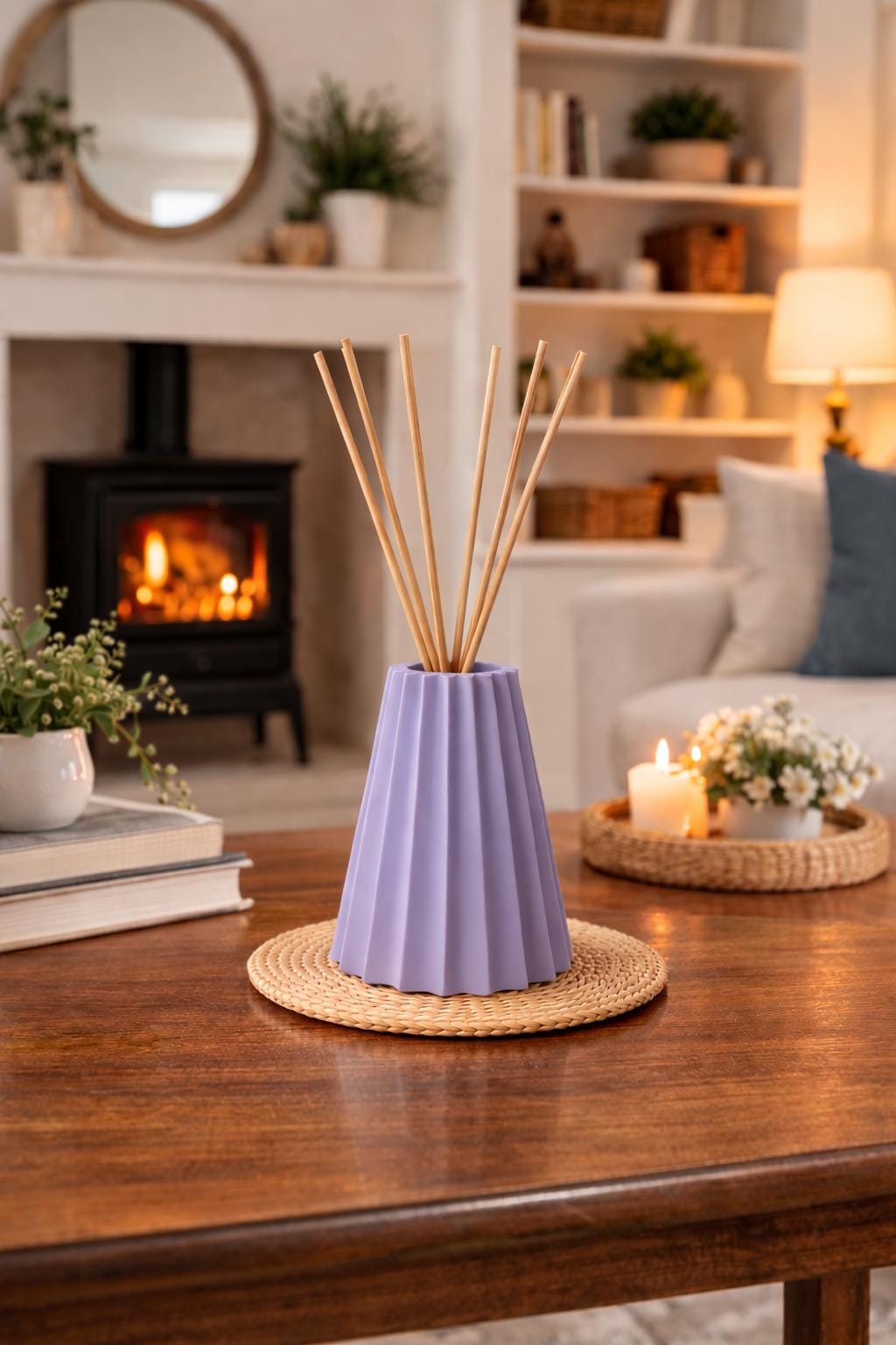 Reed Diffuser Vase | Minimalist Home Fragrance Holder | Decorative Aromatherapy Diffuser Vessel | Modern Room Decor