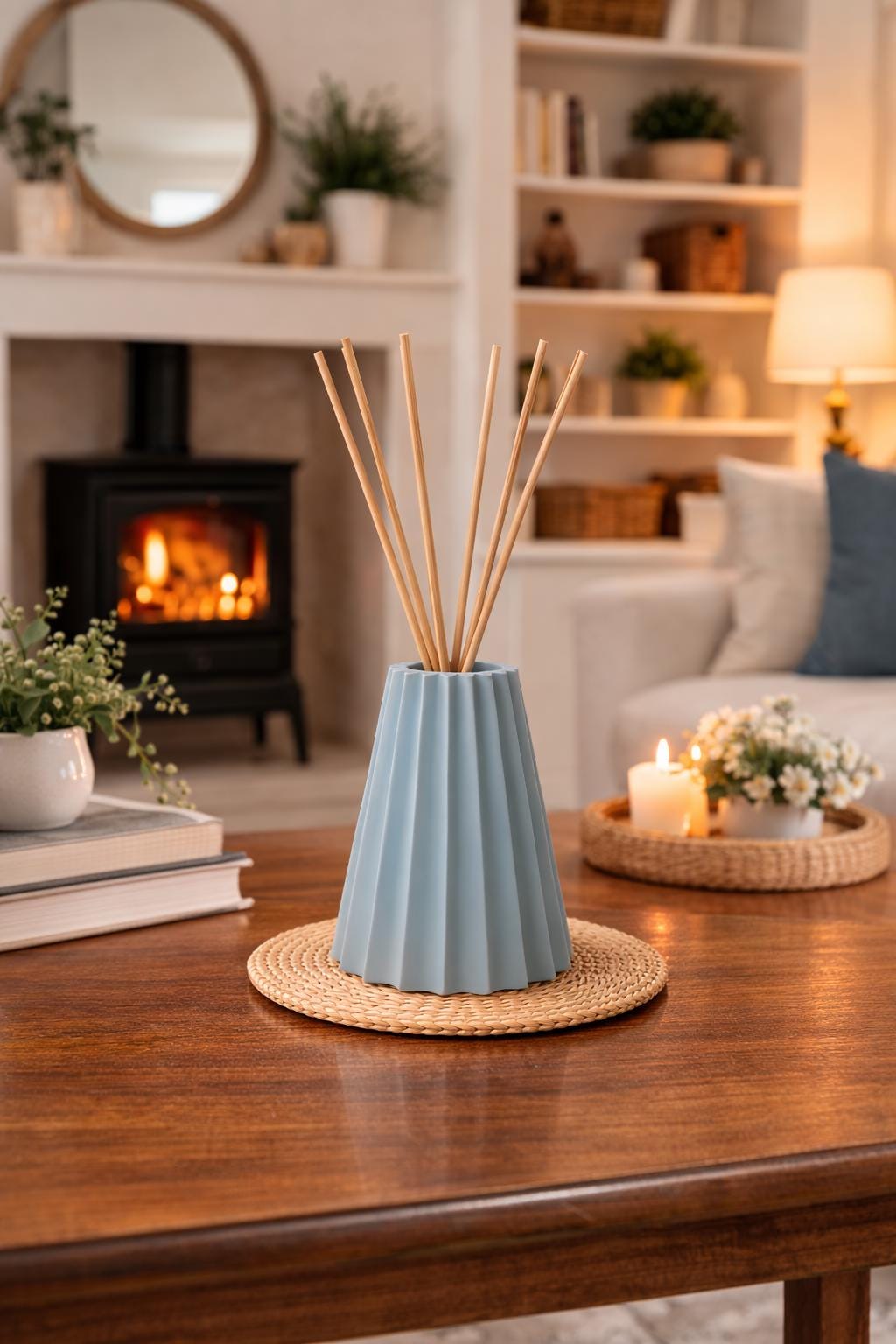 Reed Diffuser Vase | Minimalist Home Fragrance Holder | Decorative Aromatherapy Diffuser Vessel | Modern Room Decor
