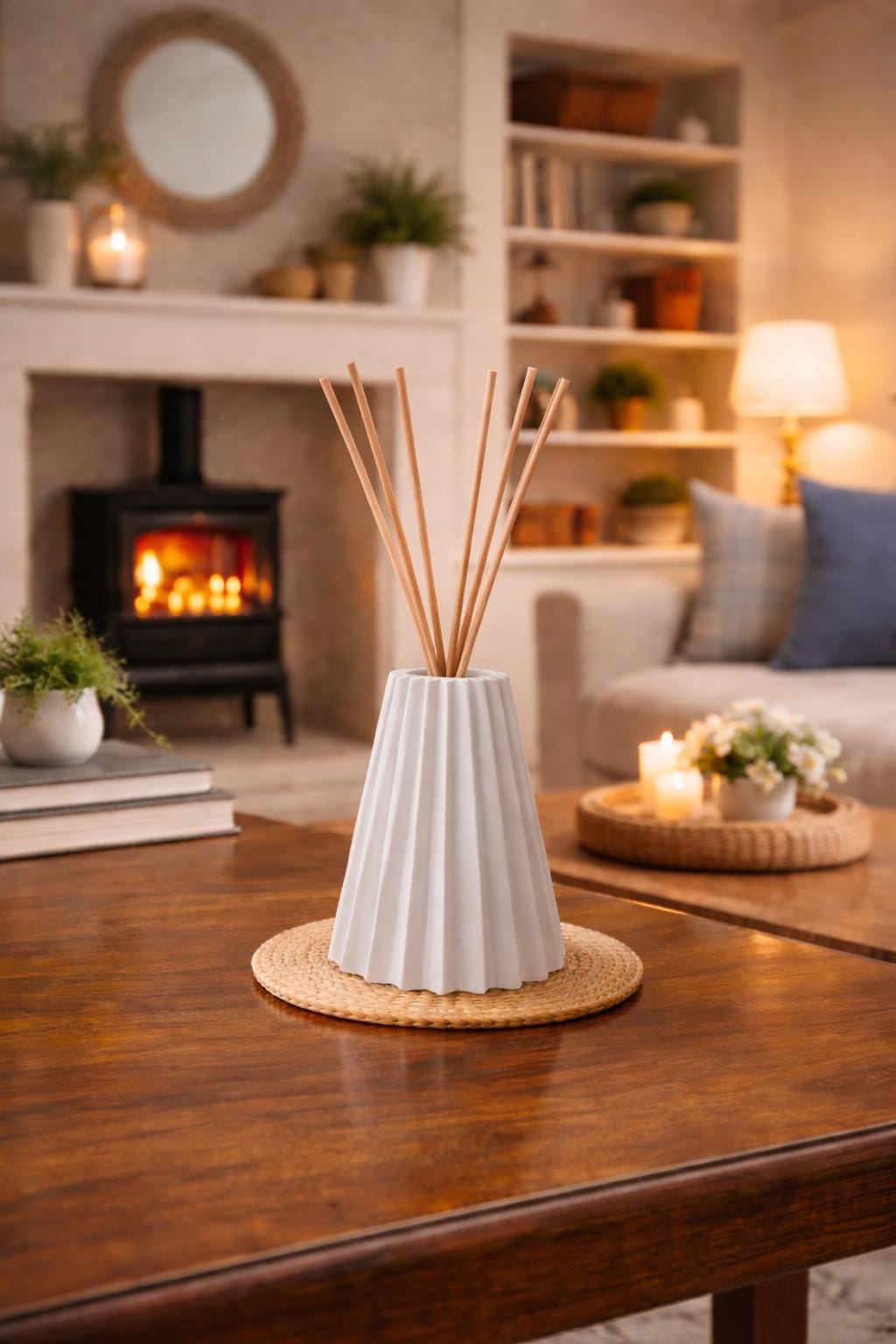 Reed Diffuser Vase | Minimalist Home Fragrance Holder | Decorative Aromatherapy Diffuser Vessel | Modern Room Decor