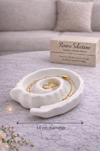 Minimalist Shell Jewelry Dish | Seashell Ring Holder | Modern Jewellery Tray | Ocean Inspired Decor | Gift for Her