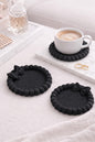 Coaster Set with Bow | Decorative Coffee Coasters | Elegant Drink Coaster Set | Housewarming Gift Decor