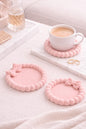 Coaster Set with Bow | Decorative Coffee Coasters | Elegant Drink Coaster Set | Housewarming Gift Decor