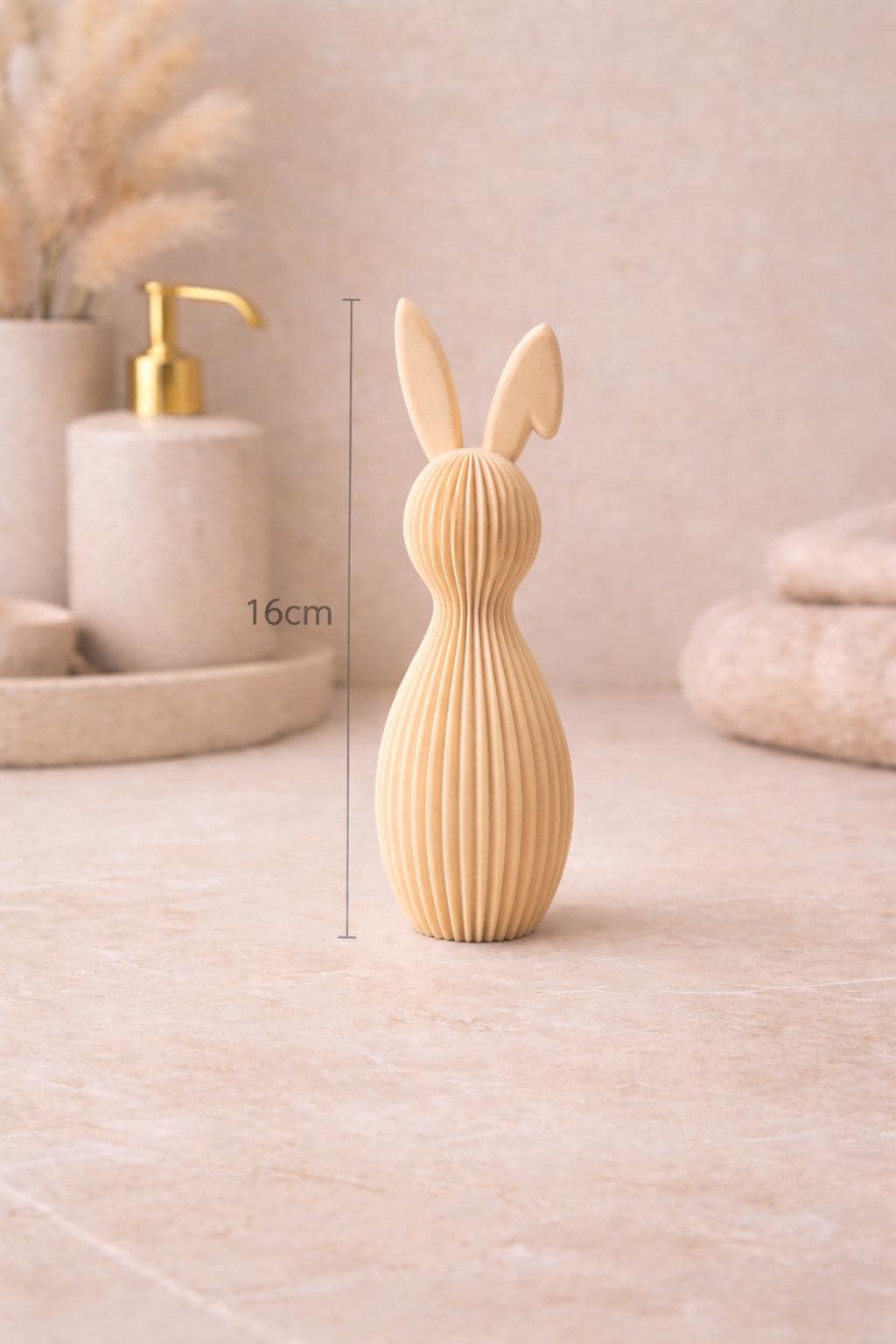 Ribbed Easter Bunny with Folded Ears | Minimalist Easter Decor | Modern Neutral Rabbit Figure and Sets | Easter & Housewarming Gift