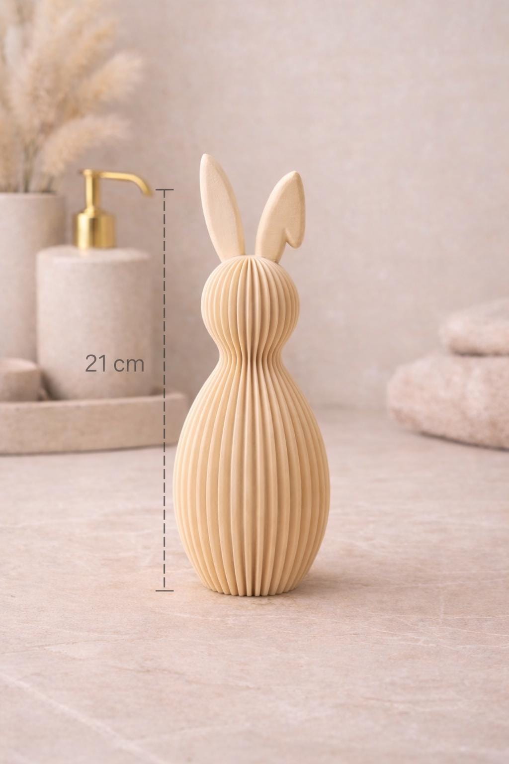 Ribbed Easter Bunny with Folded Ears | Minimalist Easter Decor | Modern Neutral Rabbit Figure and Sets | Easter & Housewarming Gift