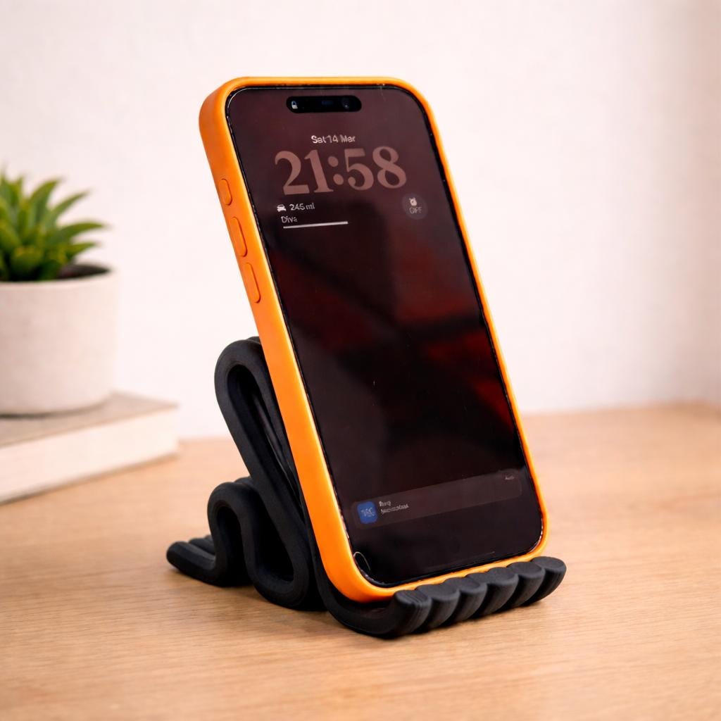 Modern Phone Stand | Desk Phone Holder | Minimalistic iPhone Stand | Smartphone Holder for Nightstand, Office or Bedside