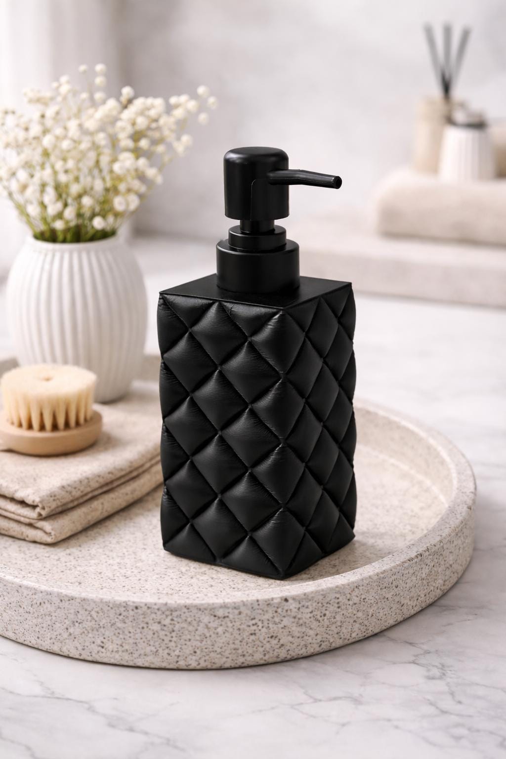 Soap Dispenser | Modern Bathroom & Kitchen Decor | Refillable Lotion Pump | Neutral Home Accessory