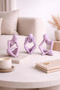 Set of 3 Thinking Statues | Abstract Thinker Figurines | Modern Minimalist Shelf Decor | Aesthetic Home Office Desk Decor