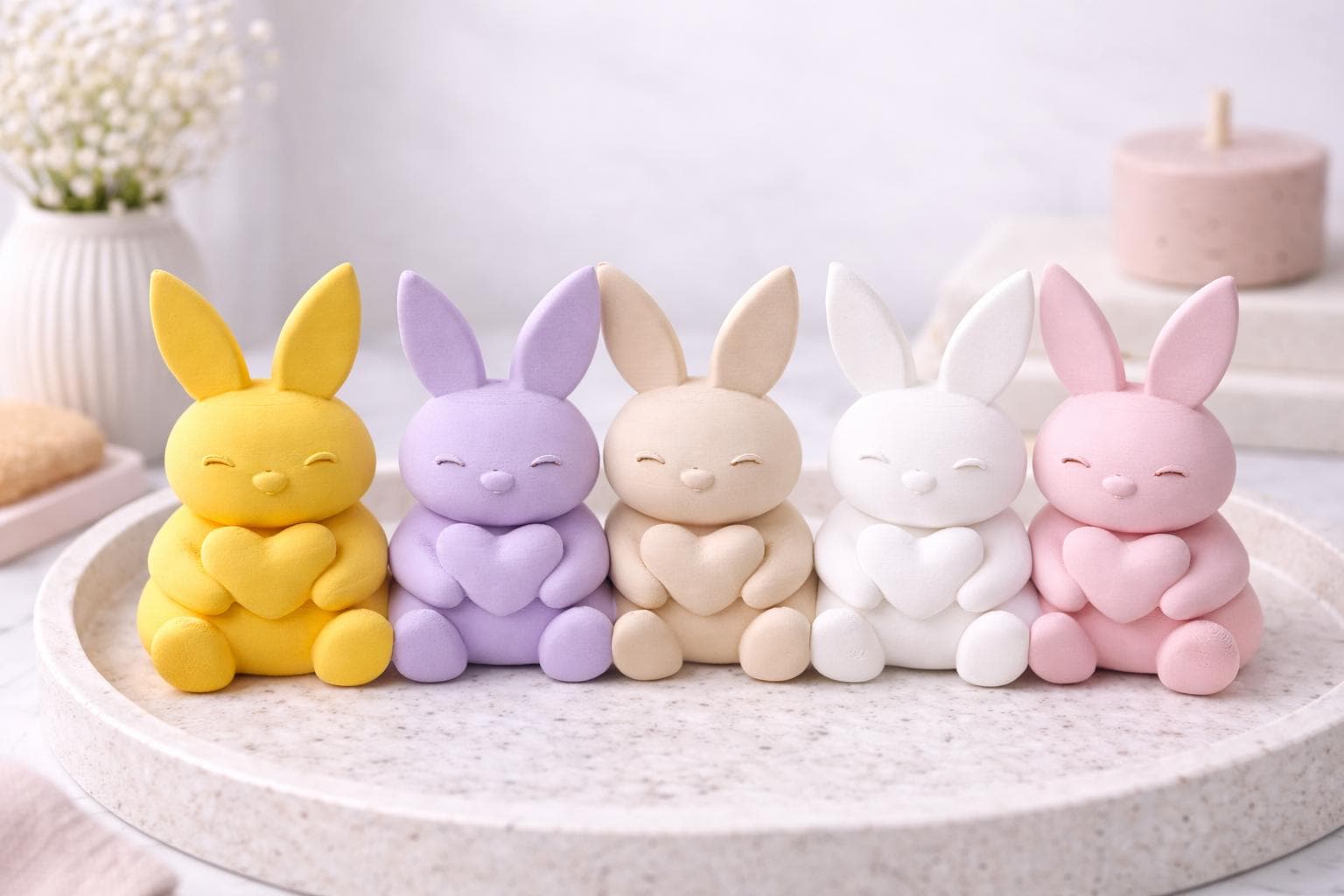 Easter Bunny Decor | Cute Rabbit Figurine | Spring Home Decor | Nursery Decor | Easter Gift |