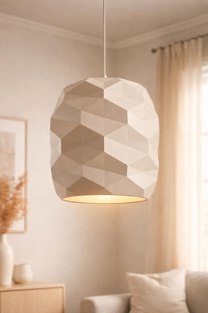 Modern Lampshade | Geometric Light Shade | Minimalist Pendant Shade | Faceted Ceiling Lamp Shade | Contemporary Home Decor