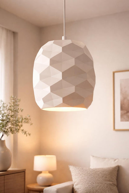 Modern Lampshade | Geometric Light Shade | Minimalist Pendant Shade | Faceted Ceiling Lamp Shade | Contemporary Home Decor