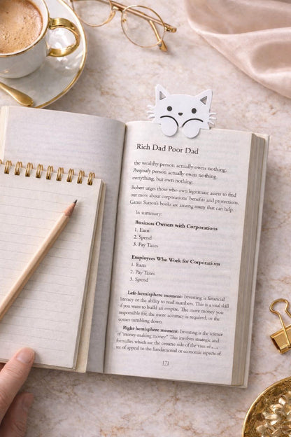 Cat Bookmark | Modern Gift For Book Lover | Minimalist Book Accessory
