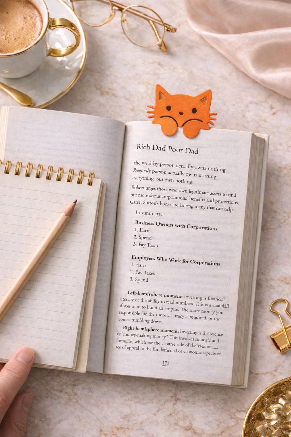 Cat Bookmark | Modern Gift For Book Lover | Minimalist Book Accessory
