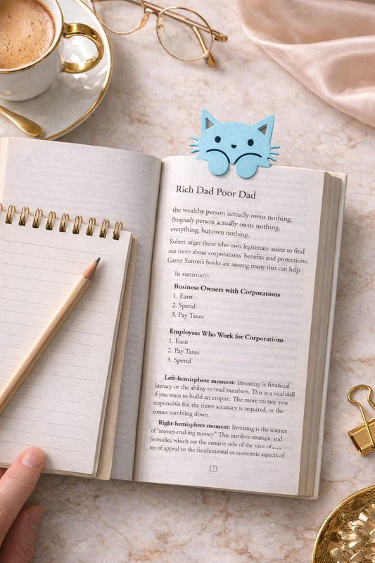Cat Bookmark | Modern Gift For Book Lover | Minimalist Book Accessory