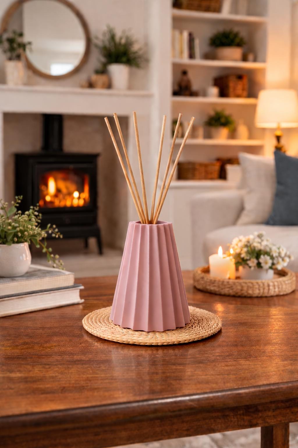 Reed Diffuser Vase | Minimalist Home Fragrance Holder | Decorative Aromatherapy Diffuser Vessel | Modern Room Decor